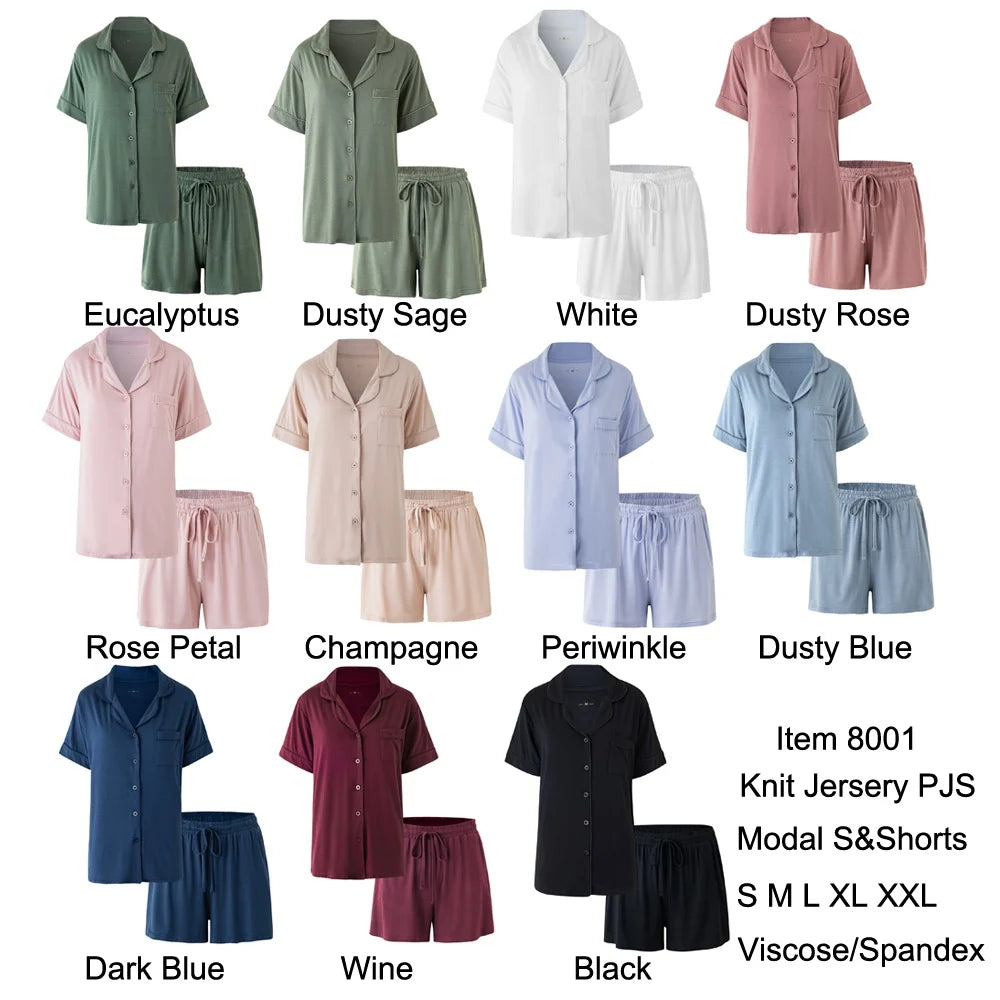 Adult Button Down Modal Short PJ's- Trimless
