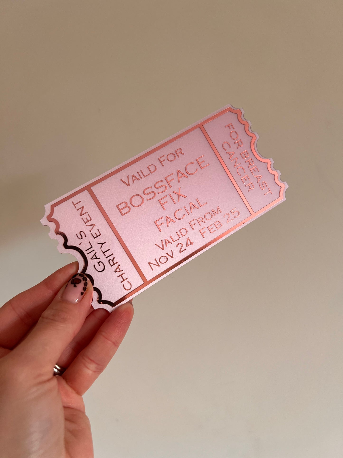 Personalised Acrylic Gift Tickets