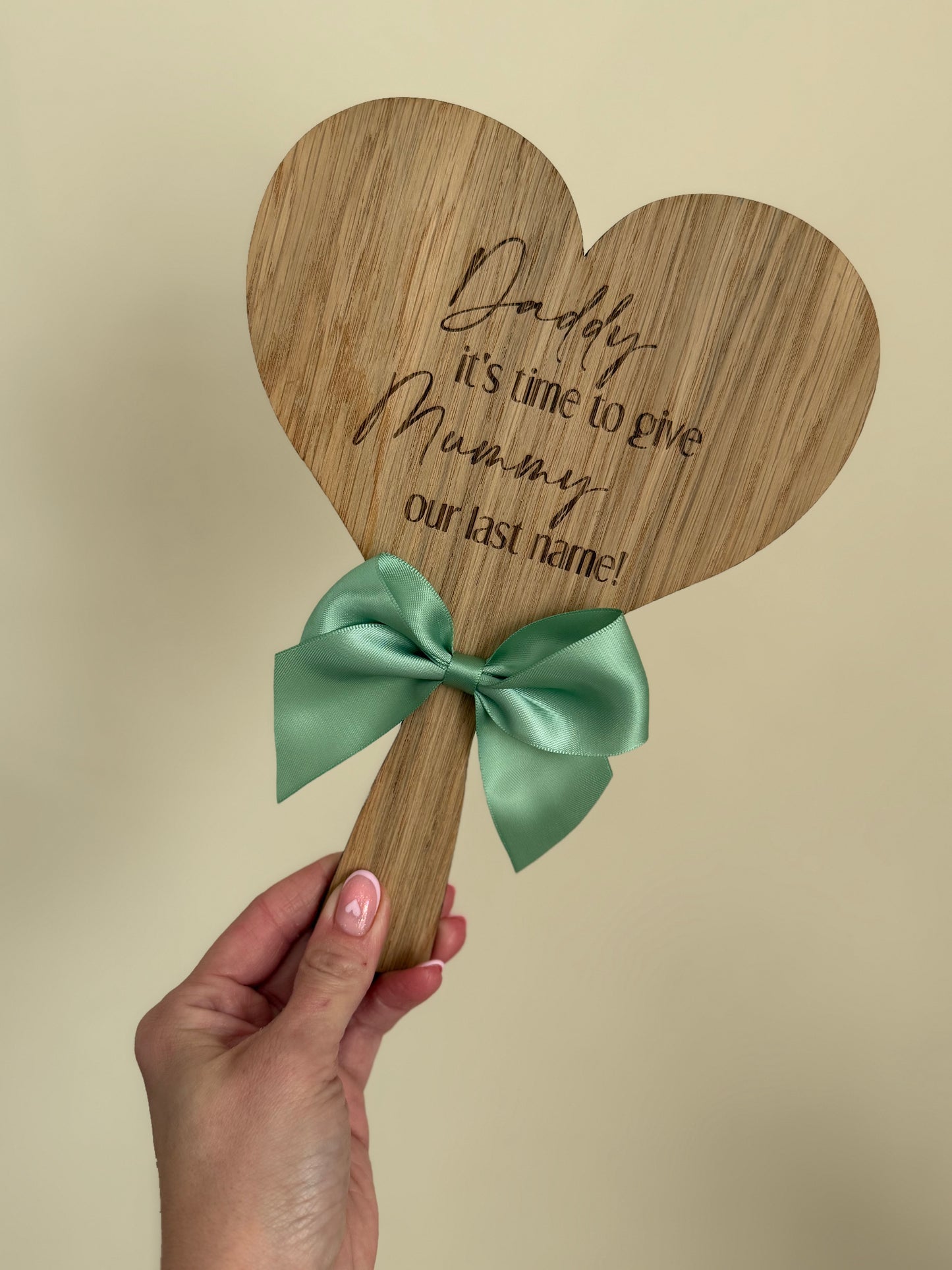 Heart Paddle/Wand Sign with Bow