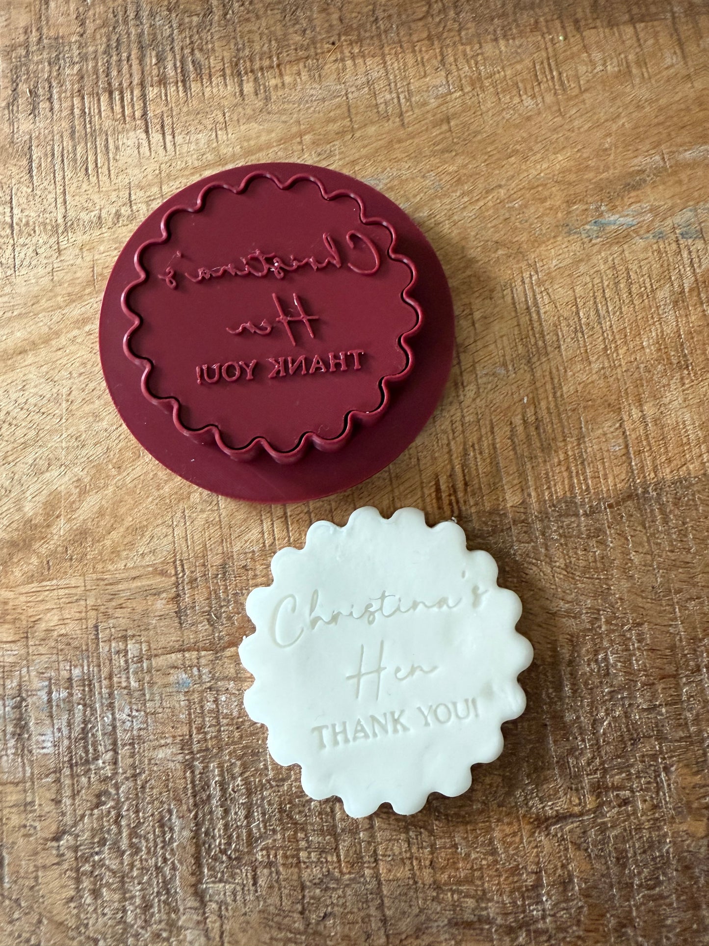 Personalised Cookie Cutter/Stamp- Birthday/wedding/baby shower