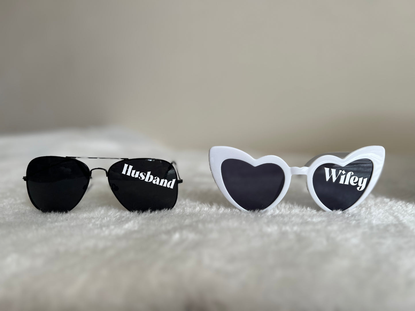 Personalised White or Black Heart Sunglasses