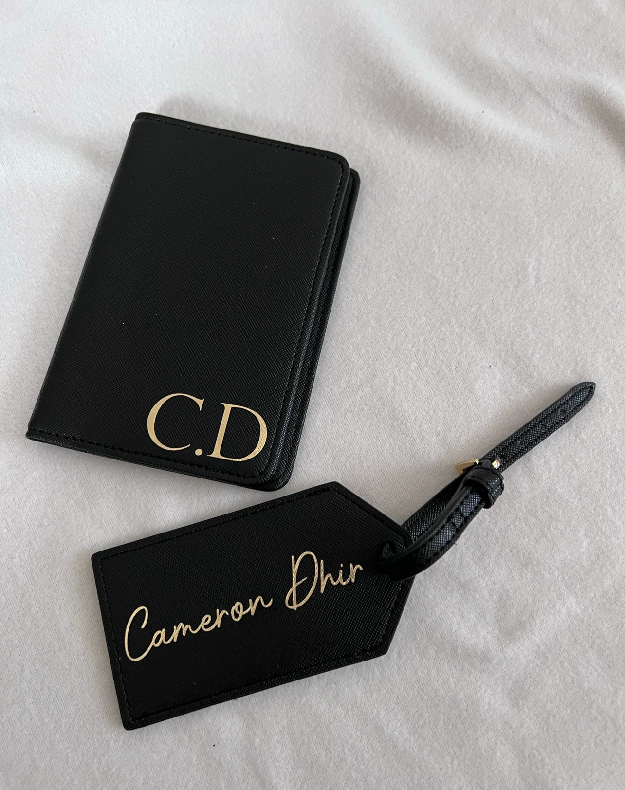 Leather Look Pu Passport Cover and Tag Set