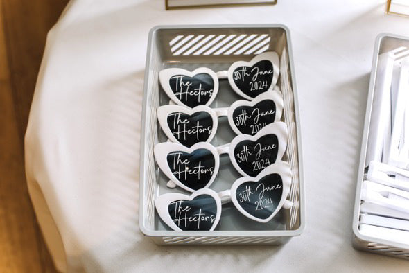 Personalised White or Black Heart Sunglasses