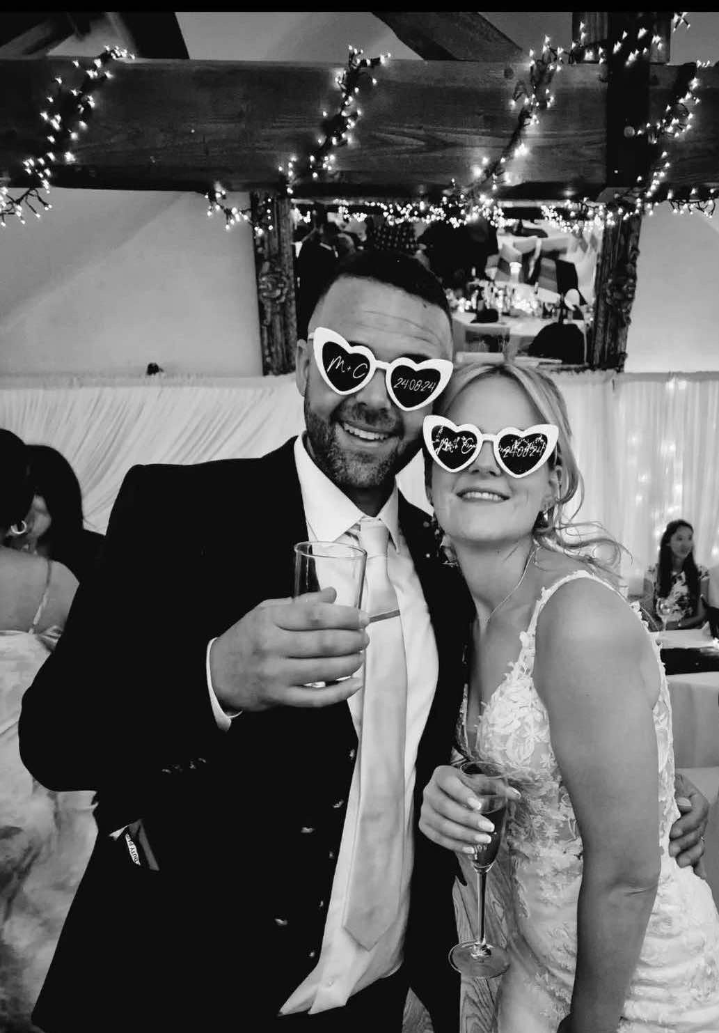 Personalised White or Black Heart Sunglasses