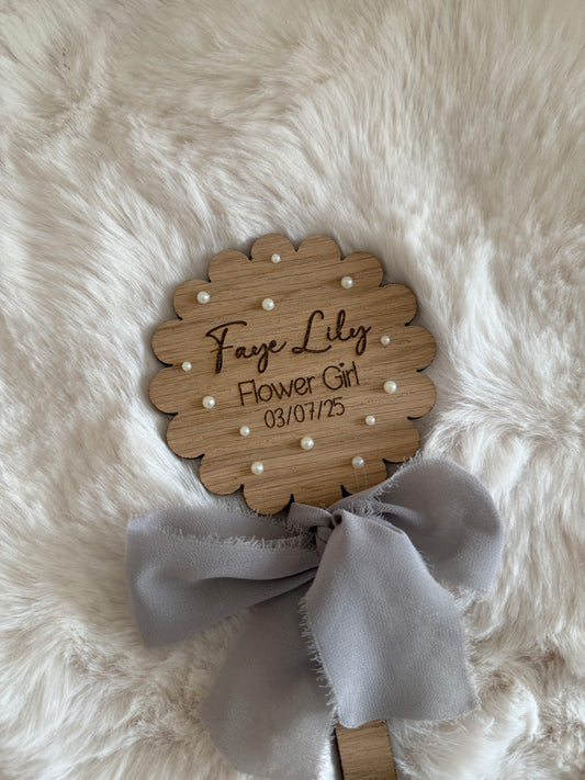 Engraved Wooden Flower Wand