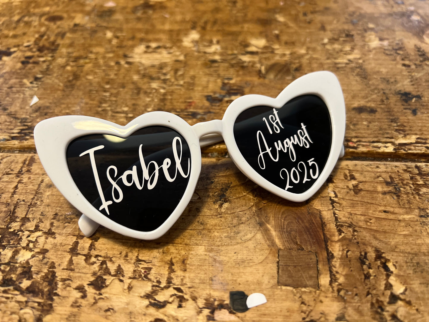 Personalised White or Black Heart Sunglasses