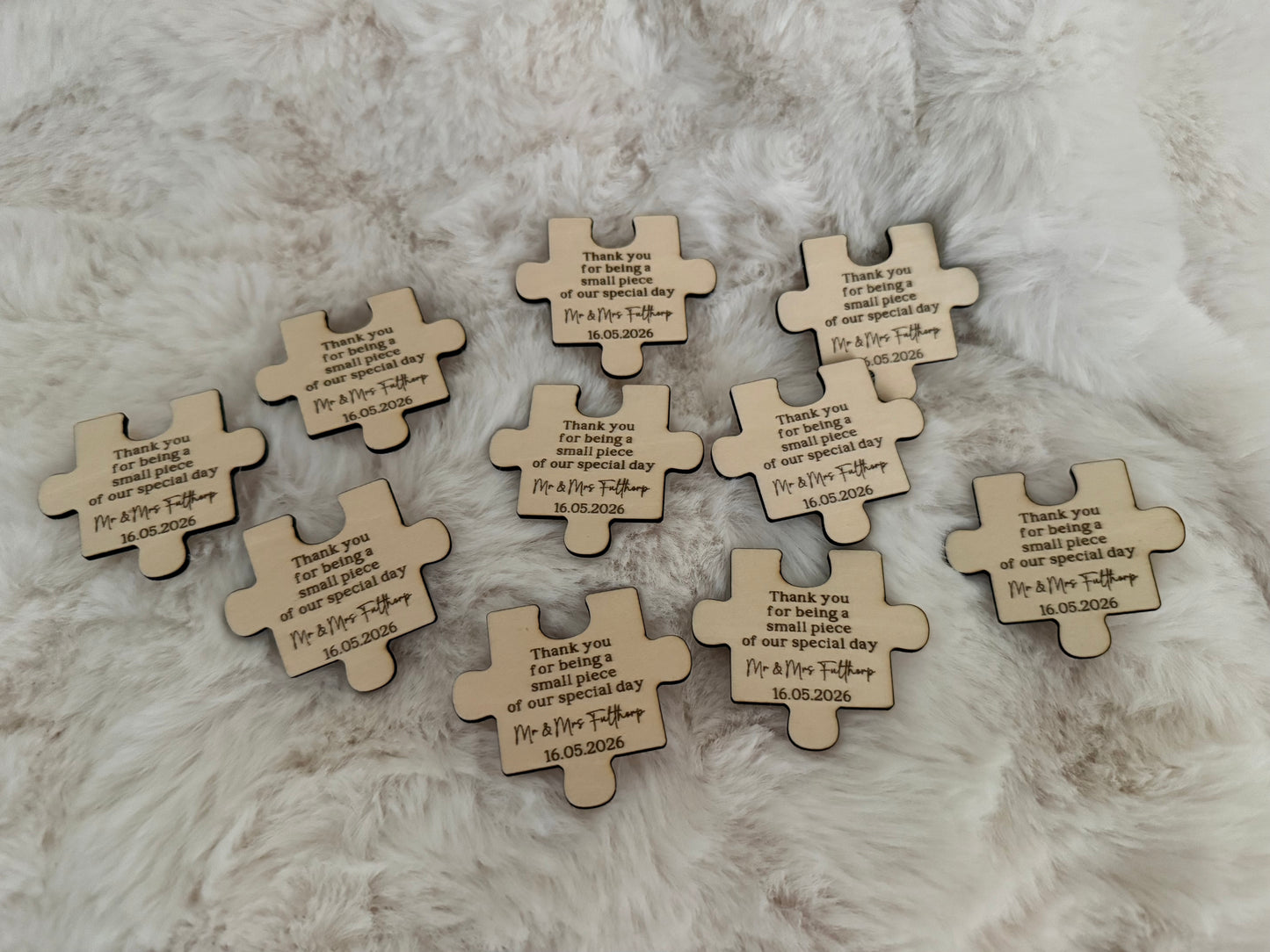 Puzzle piece wedding favours