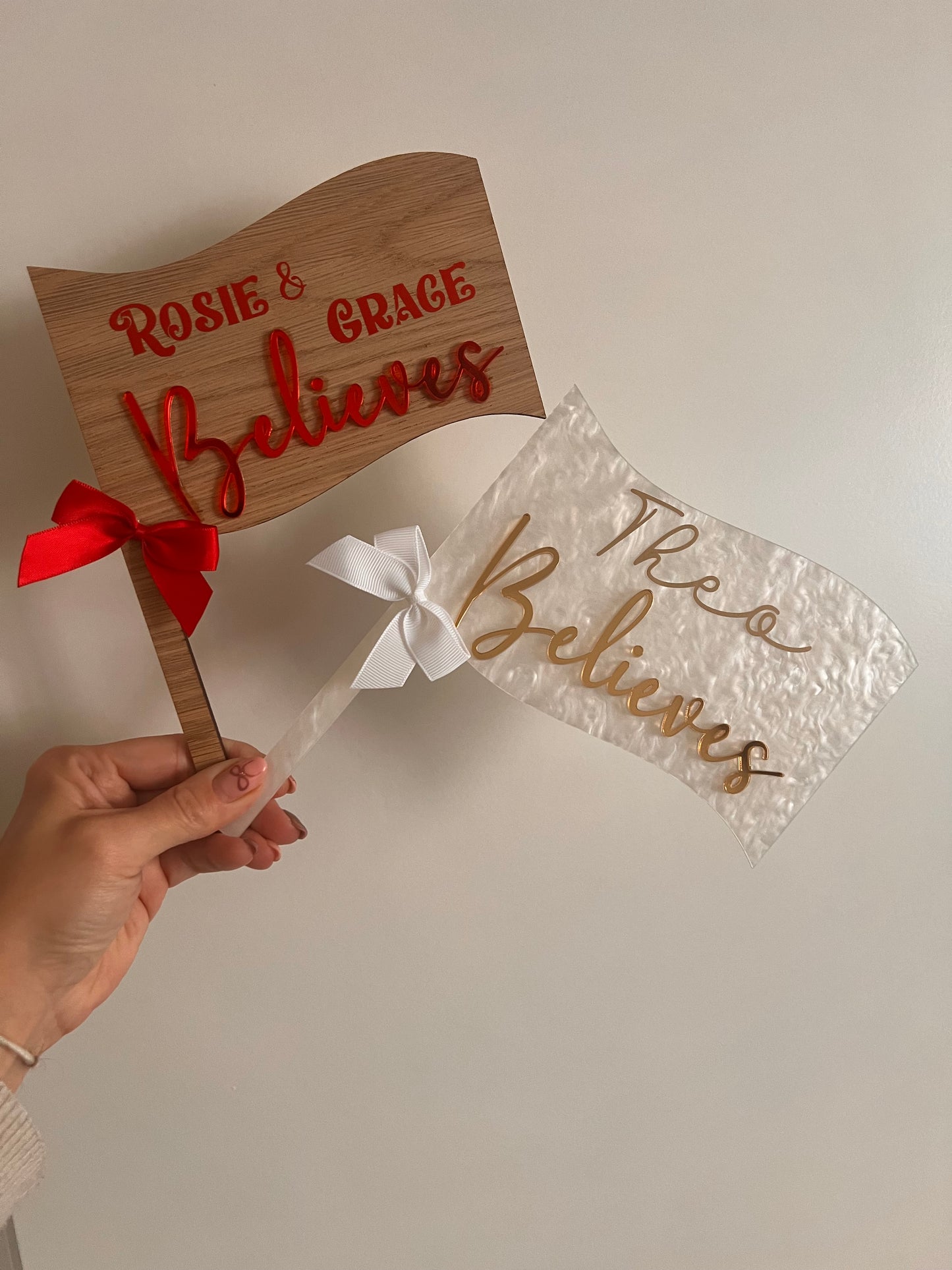 Wooden/Pearl Decorative Flag