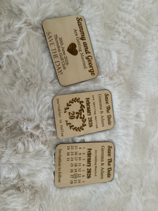 Wooden save the date invitations