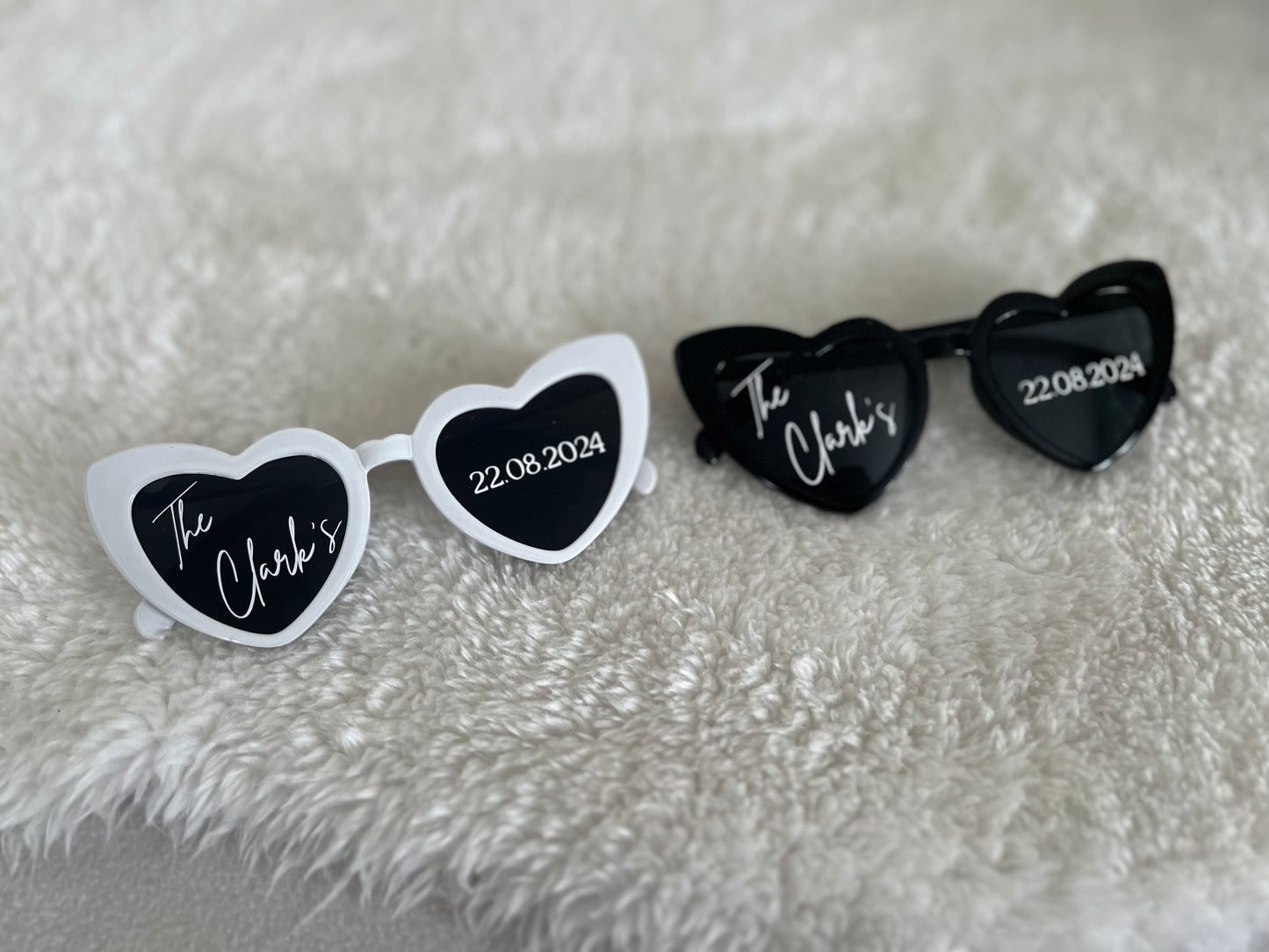 Personalised White or Black Heart Sunglasses
