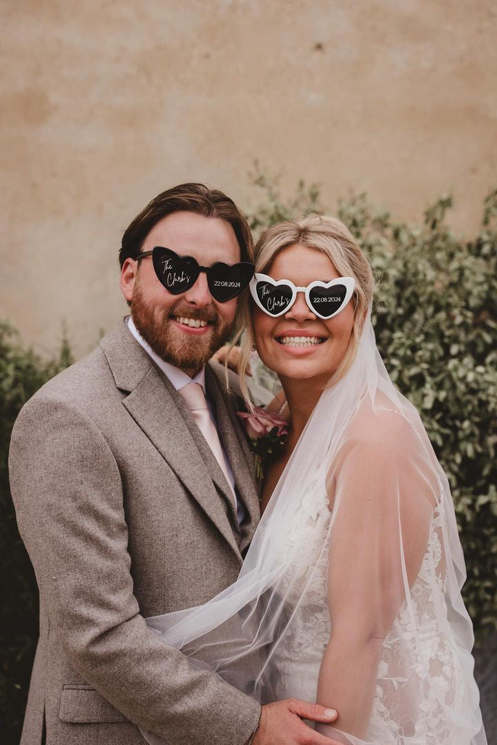 Personalised White or Black Heart Sunglasses