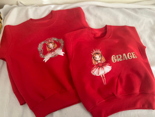 Child Red Christmas Personalised Sweater