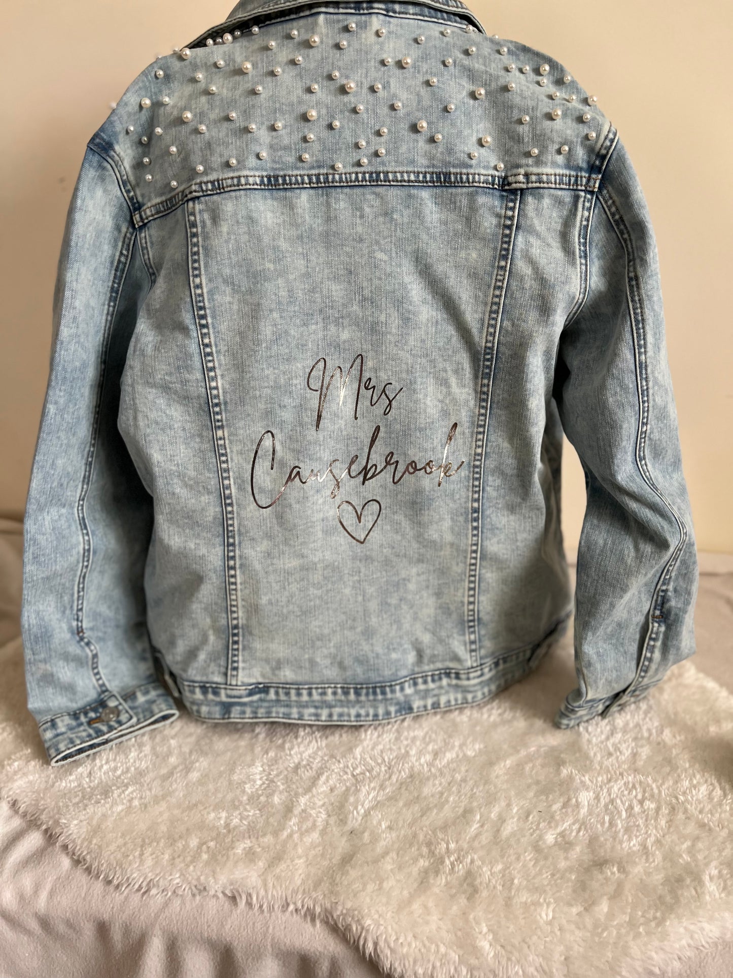 Personalised Pearl Denim Jacket