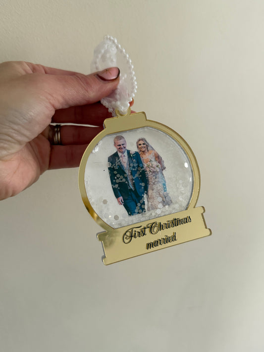 Personalised 3D Glitter Shaker Christmas Bauble/Decoration