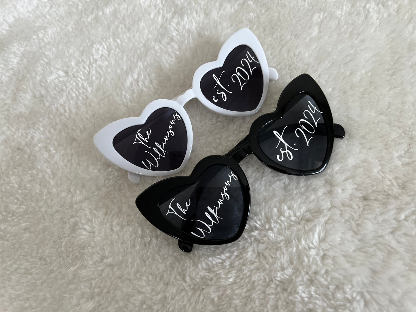 Personalised White or Black Heart Sunglasses