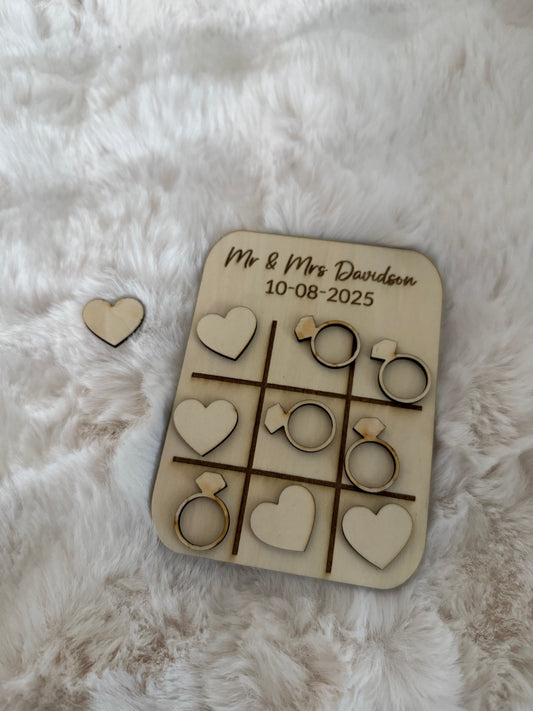 Wooden Hearts and Crosses board game