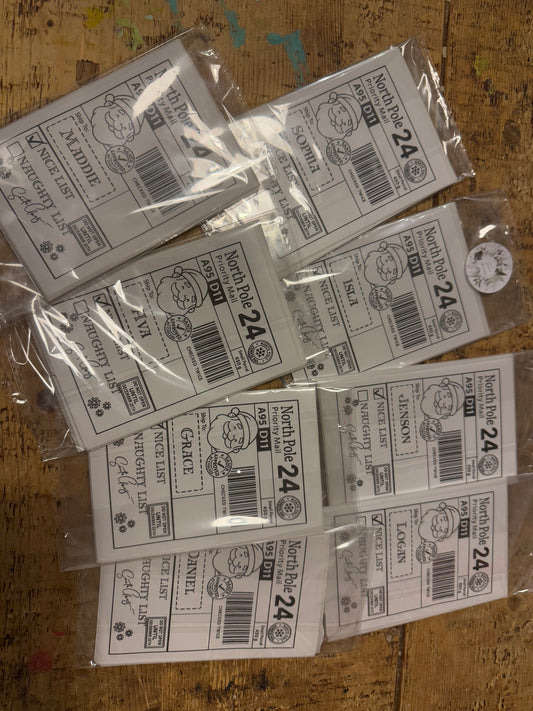 Christmas Santa present labels (pack of 10 of the same name)