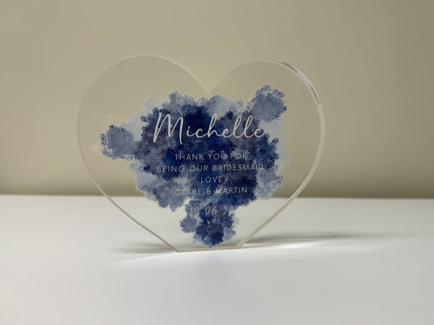 Freestanding Acyrlic Heart Thank You Gift