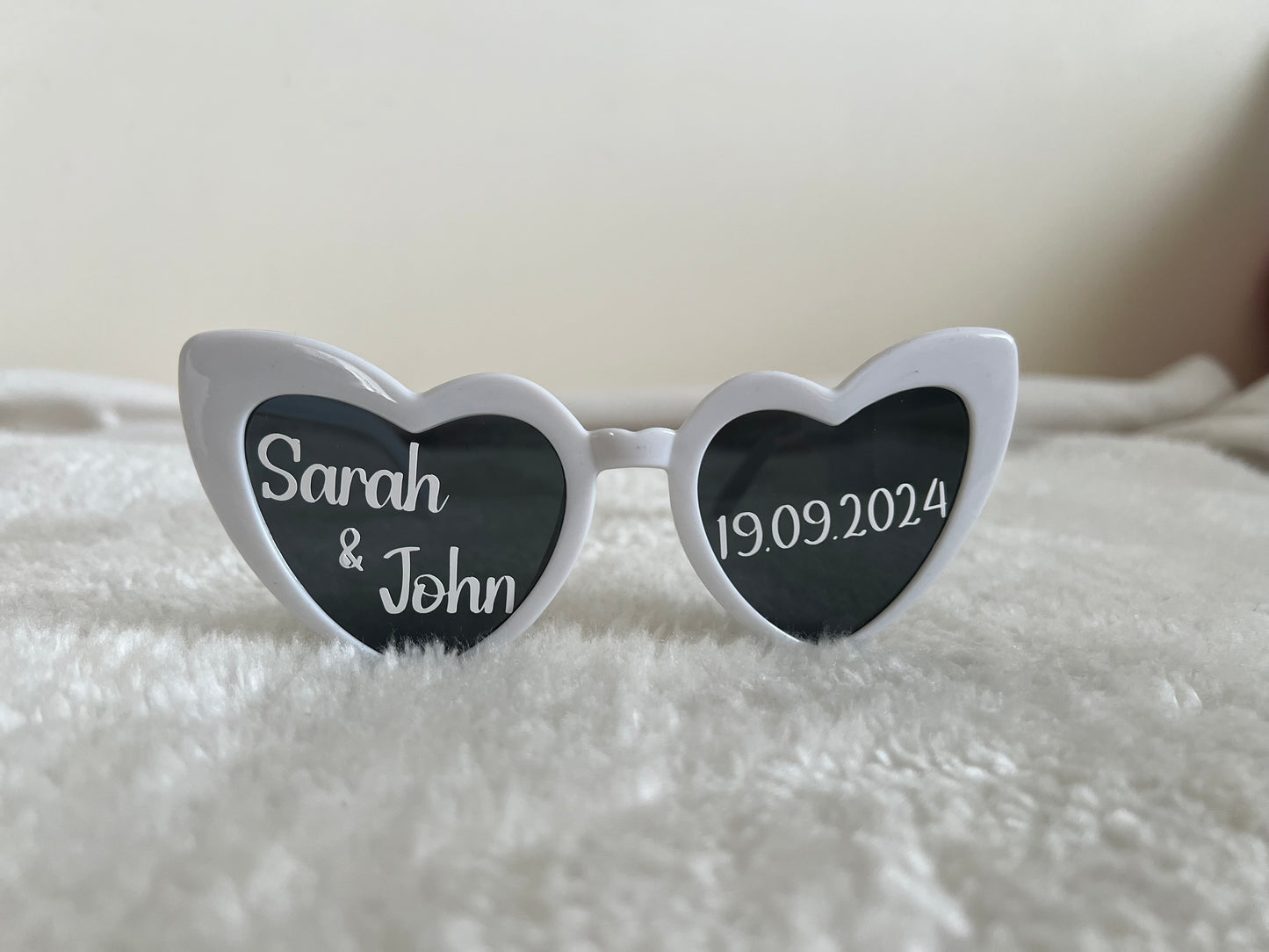 Personalised White or Black Heart Sunglasses