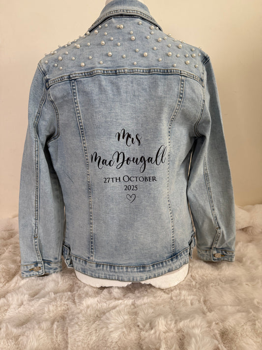 Personalised Pearl Denim Jacket