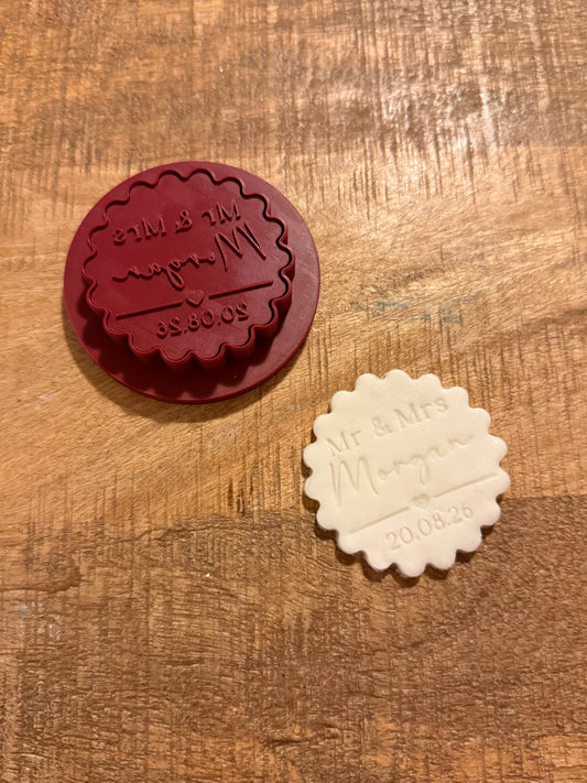 Personalised Cookie Cutter/Stamp- Birthday/wedding/baby shower