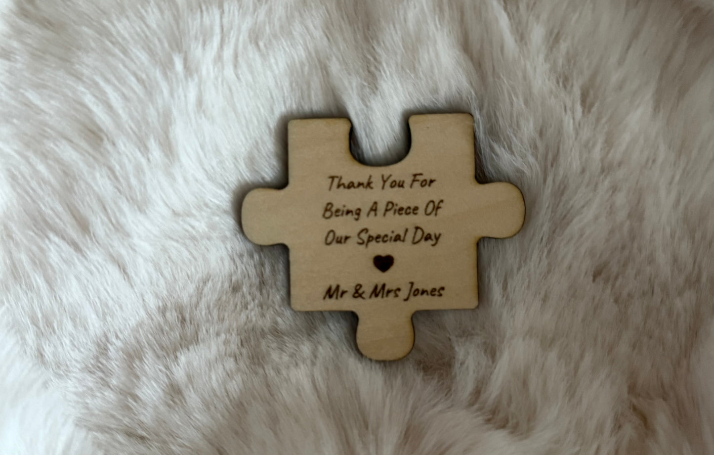 Puzzle piece wedding favours