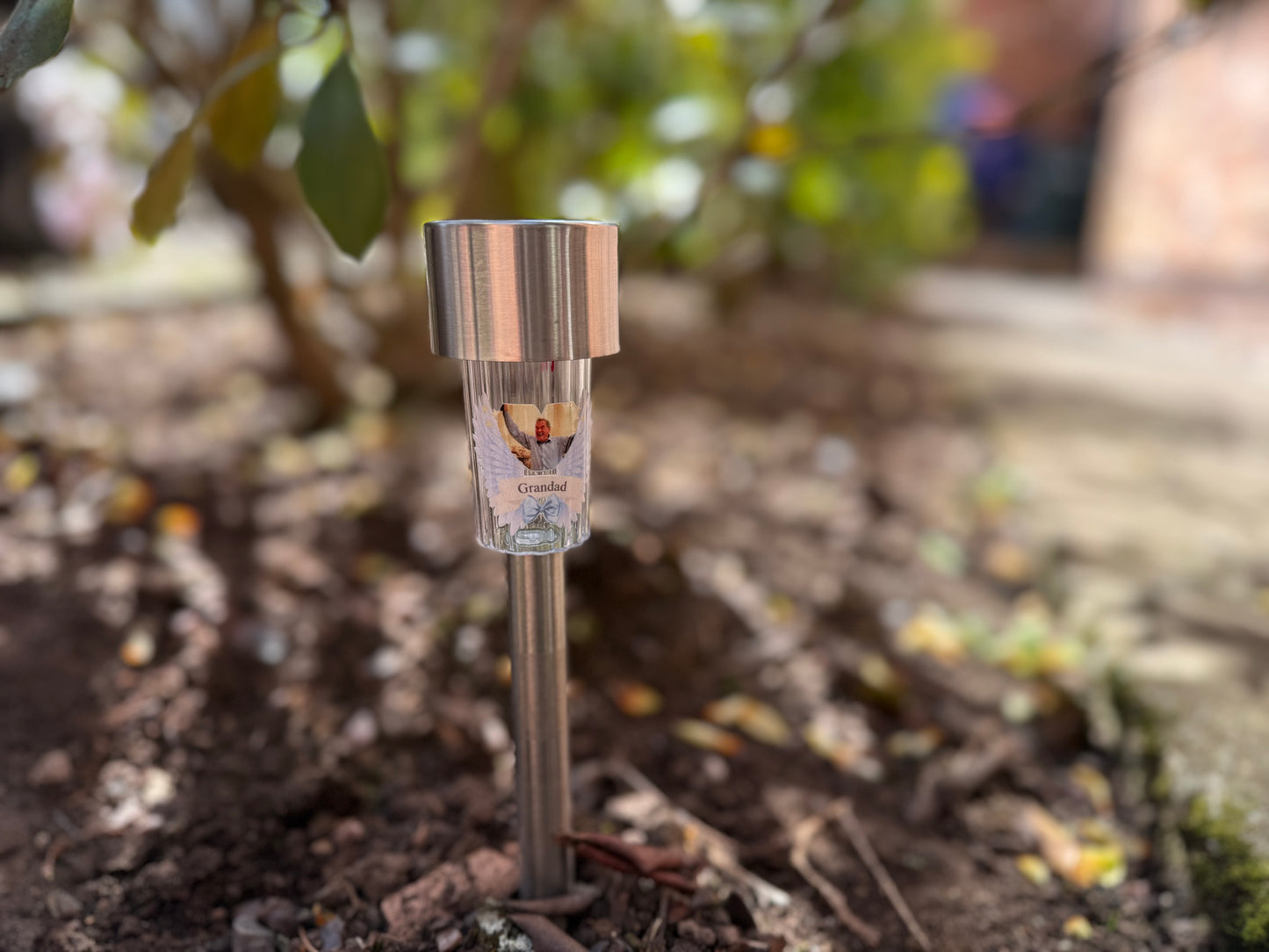 Personalised memorial garden solar lights