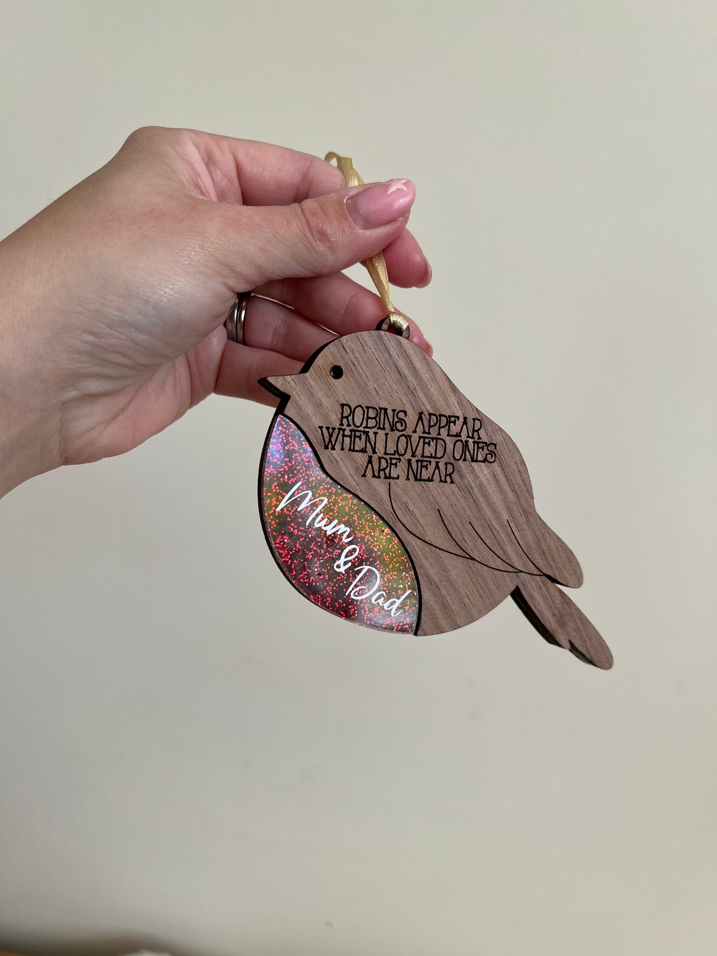 Robin Wooden Memorial Bauble