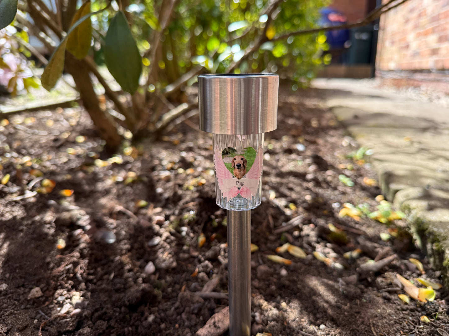 Personalised memorial garden solar lights