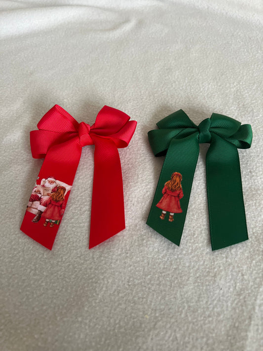 Personalised Christmas/Santa Hair 4 inch Bow