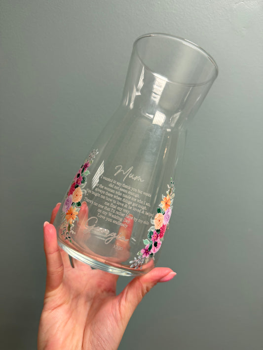 Personalised engraved vase- Motb/Motg
