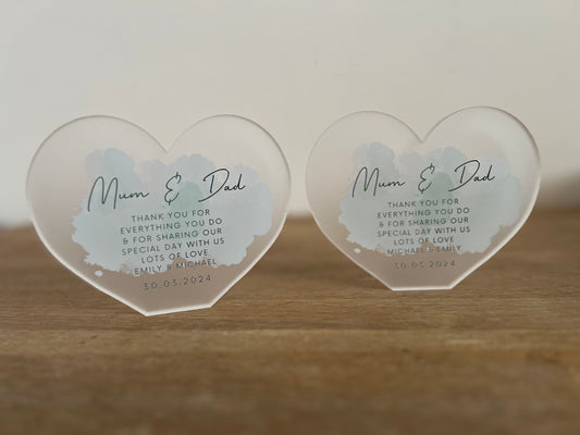 Freestanding Acyrlic Heart Thank You Gift