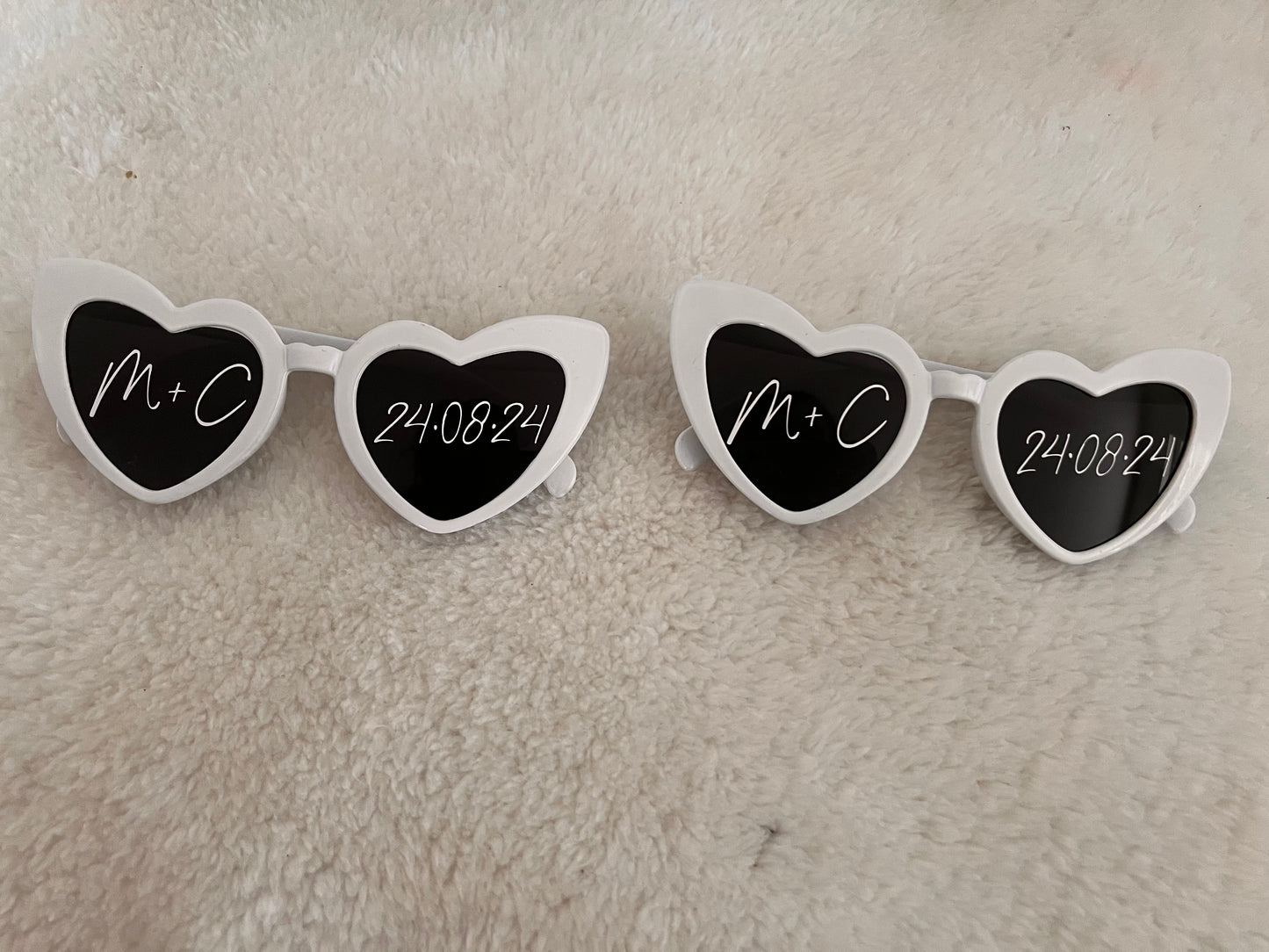 Personalised White or Black Heart Sunglasses