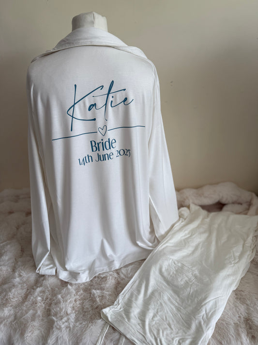 Adult Button Down Modal Long PJ's