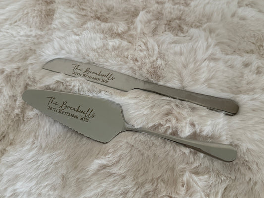 Personalised Cake Knife and Server