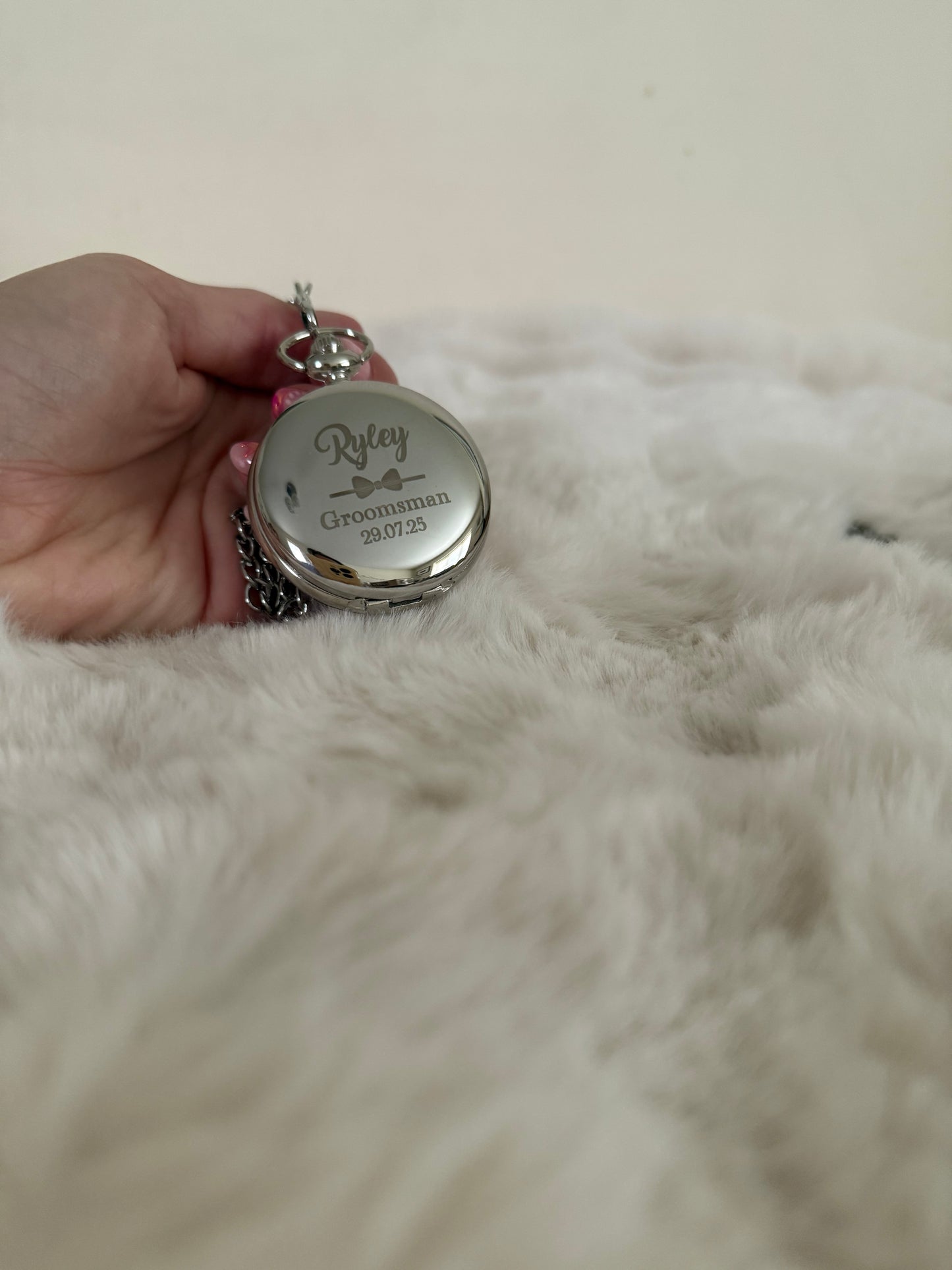 Personalised engraved pocket watch