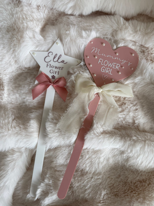 Heart/Star Handheld Wand- Flower Girl/Boy