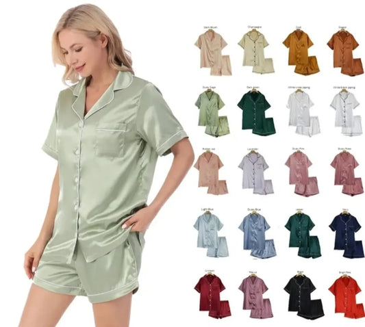 Shiny Short Adult PJ Set
